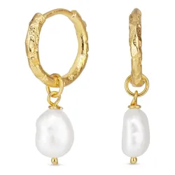 pärla creol i förgylld mässing - Eliné