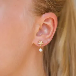 sjöstjärna pärla örhängen i förgylld mässing - Eliné