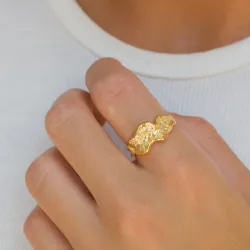 ring i förgylld mässing - Lumé Etched