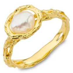 pärla ring i förgylld mässing - Eliné