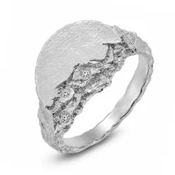 zirkon ring i försilvrad mässing - Lumé Etched