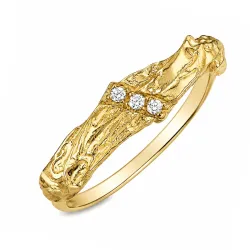 zirkon ring i förgylld mässing - Lumé Etched