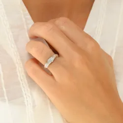 zirkon ring i försilvrad mässing - Lumé Etched