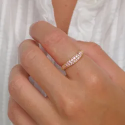 rosa ring i förgylld mässing