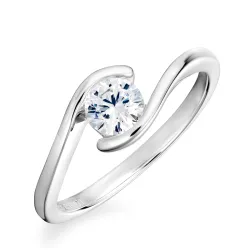 zirkon solitärring i silver