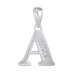 bokstav a zirkon hängen i silver - My Letter