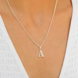 bokstav a zirkon hängen i silver - My Letter