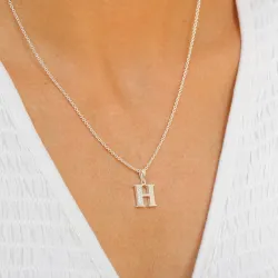 bokstav h zirkon hängen i silver - My Letter