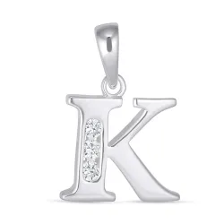 bokstav k zirkon hängen i silver - My Letter