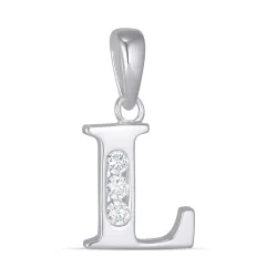 bokstav l zirkon hängen i silver - My Letter