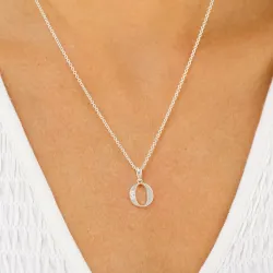 bokstav o zirkon hängen i silver - My Letter