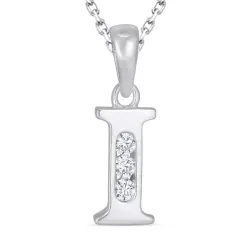 bokstav i zirkon halsband i silver med hängen i silver - My Letter