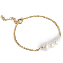Enamel Carmen pärla panzerarmband i förgyllt silver