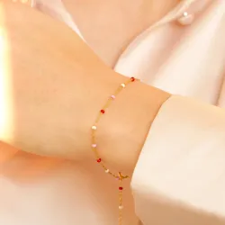 Enamel Lola Rosie armband i förgyllt silver färgat emalj
