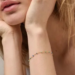 Enamel Lola Atlantic armband i förgyllt silver blå emalj
