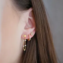 Enamel Lola Daisy Lola Daisy kedja örhängen i förgyllt silver vit emalj