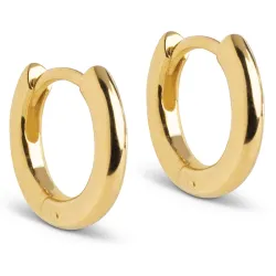 8 mm Enamel Chunky classic creol i förgyllt silver