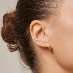 8 mm Enamel Chunky classic creol i förgyllt silver