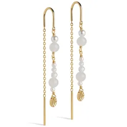 Enamel Sofia kedja örhängen i förgyllt silver