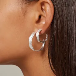 Enamel Ane Small halvcreol i silver