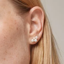 Enamel Mae pärla örhängen i förgyllt silver
