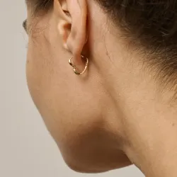 Enamel Organic Heart Small örhängen i förgyllt silver