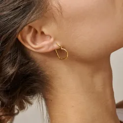 Enamel Organic Heart Medium örhängen i förgyllt silver