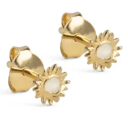 Enamel Mini Sunshine sol Daisy örhängestift i förgyllt silver