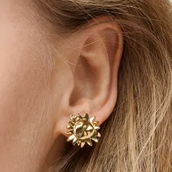 Enamel Large Sunshine sol örhängen i förgyllt silver