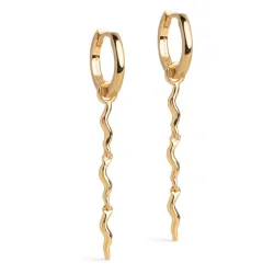 Enamel Hydrus långa creol i förgyllt silver