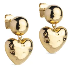 Enamel Poma Heart hjärta örhängen i förgyllt silver