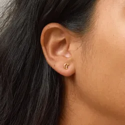 Enamel Organic Moon måne örhängen i förgyllt silver