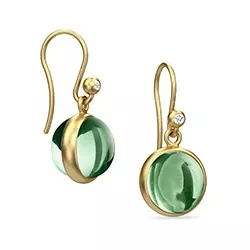 Julie Sandlau PRIME gröna örhängen i silver med 22 karat förgyllning grön kristal vit zirkon