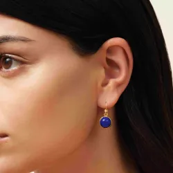 Julie Sandlau Prime blå lapis kristal örhängen i förgyllt silver mörkblå kristal vit kristal