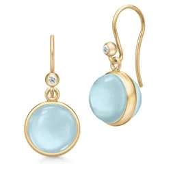 Julie Sandlau Prime ljusblå örhängen i förgyllt silver