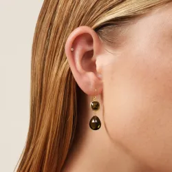 Julie Sandlau Olivia örhängen i förgyllt silver grön kristal vit zirkon