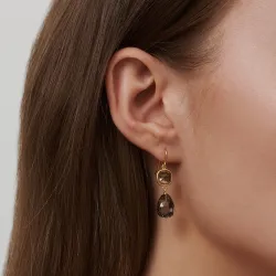 Julie Sandlau Olivia svarta kristal örhängen i förgyllt silver