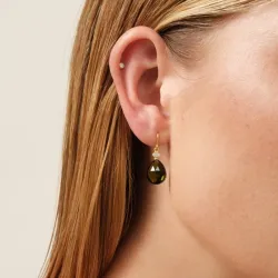 Julie Sandlau Ofelia örhängen i förgyllt silver grön kristal vit zirkon