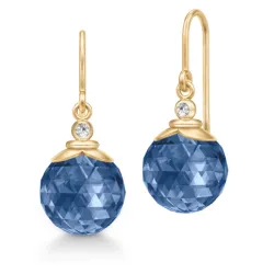 Julie Sandlau Berry blå örhängen i förgyllt silver blå kristal vit zirkon