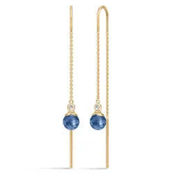 Julie Sandlau Berry blå kedja örhängen i förgyllt silver blå kristal vit zirkon