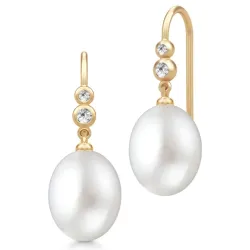 Julie Sandlau Perla örhängen i förgyllt silver vit zirkon