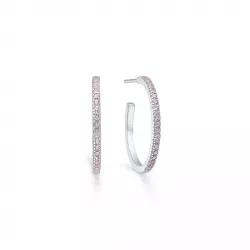 ID Fine Simplicity hoops i silver rosa zirkon