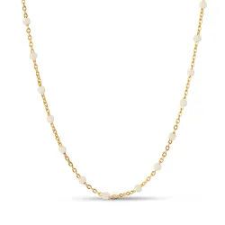 Enamel Lola Daisy halsband i förgyllt silver vit emalj