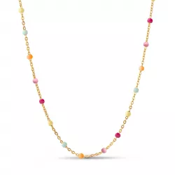 Enamel Lola Rainbow halsband i förgyllt silver regnbågefärgad emalj