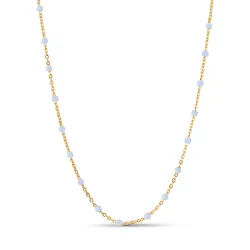 Enamel Lola Sky halsband i förgyllt silver ljusblå emalj