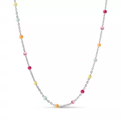 Enamel Lola Rainbow halsband i silver regnbågefärgad emalj