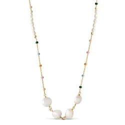 Enamel Lola Perla halsband i förgyllt silver multifärgat emalj