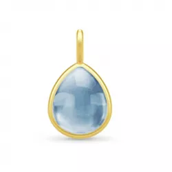 Julie Sandlau blå kristal hängen i förgyllt silver blå kristal