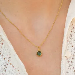 Julie Sandlau Little Prime Turmalin hängen i förgyllt silver