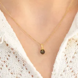 Julie Sandlau Berry Small blå hängen i förgyllt silver blå kristal